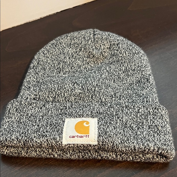 Carhartt Marled Gray Cuffed Beanie with Logo Patch